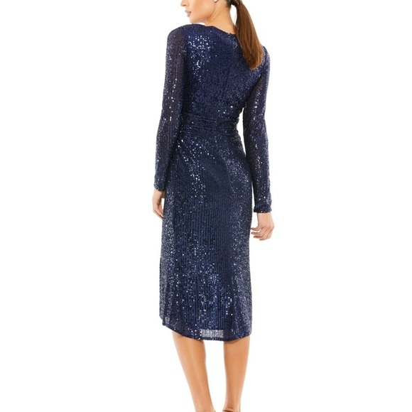 NWT Mac Duggal Navy Sequin Dress - Picture 2 of 11
